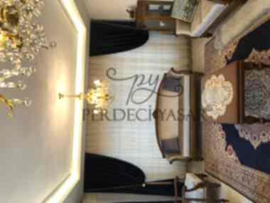 Misafir Odası Perdesi Lacivert Temalı Perde