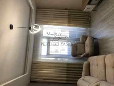 Oturma Odası Perdesi Haki Renk Geçişli