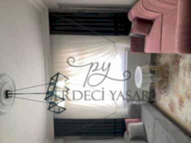 Oturma Odası Siyah Temalı Modern Perde